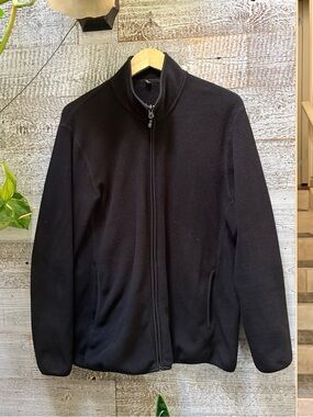 Uniqlo | Essential Full-Zip Midweight Fleece Sweater - Black, Men's L/XL